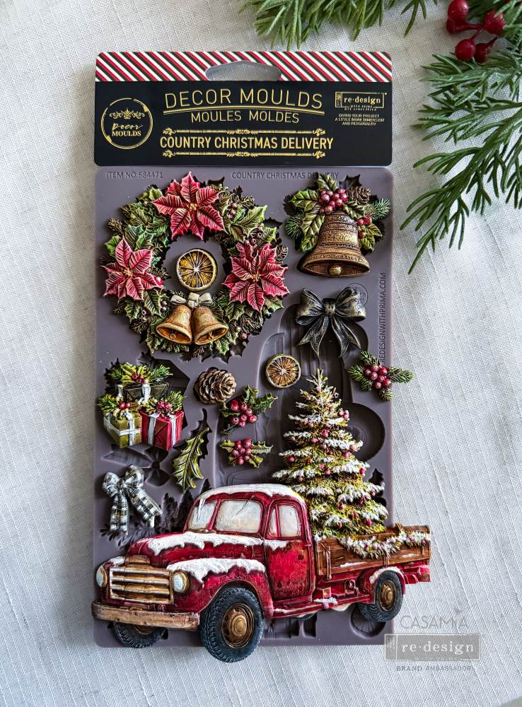 COUNTRY CHRISTMAS DELIVERY - DECOR MOULDS  – 1 pc, 5″x8″x8mm