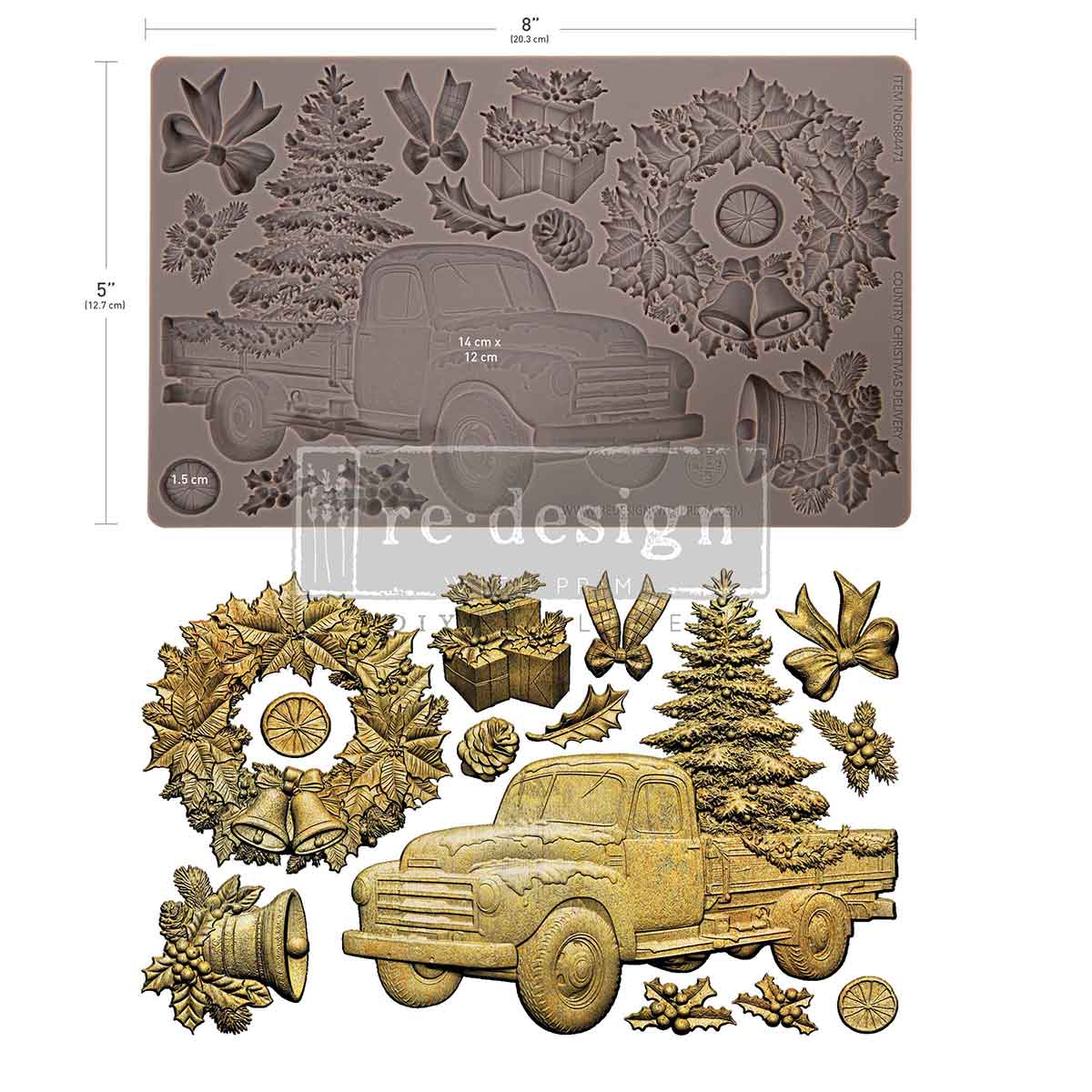 COUNTRY CHRISTMAS DELIVERY - DECOR MOULDS  – 1 pc, 5″x8″x8mm