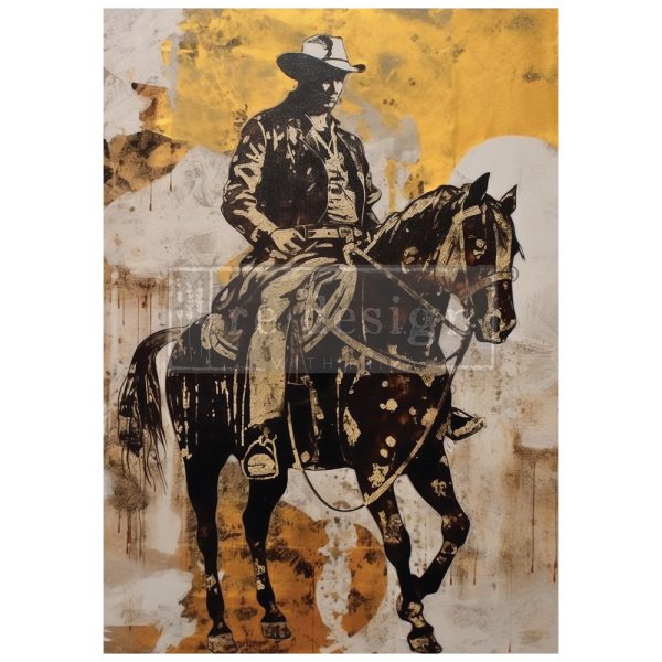 COWBOY CAVALRY  - A1 DECOUPAGE FIBER - 1 SHEET, A1 SIZE