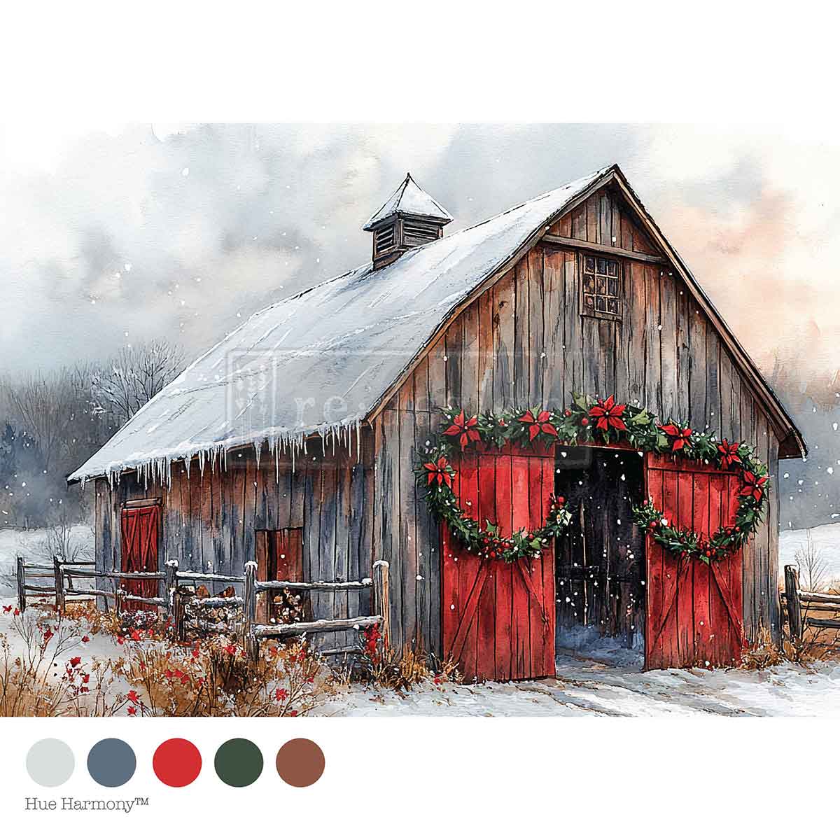 CRANBERRY CABIN - A4 Decoupage – 1 sheet, 8.27″x11.69″