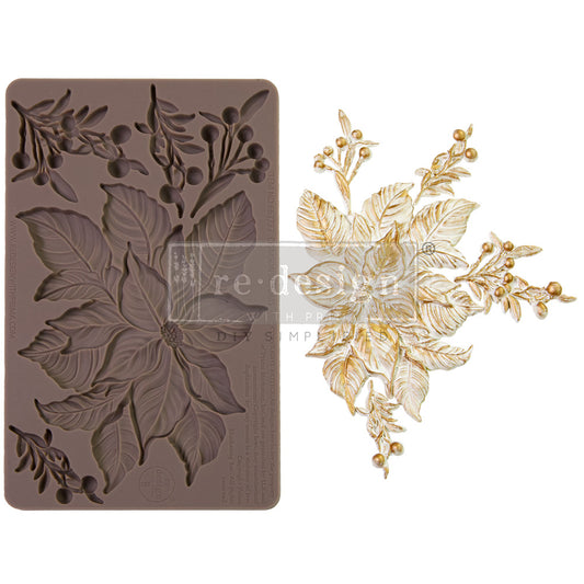 CRIMSON BLOOMS - REDESIGN DECOR MOULDS - 1 PC, 5" X 8 " X 8 MM