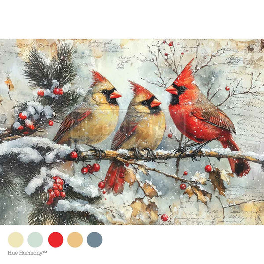 CRIMSON NOEL - A4 Decoupage  – 1 sheet, 8.27″x11.69″