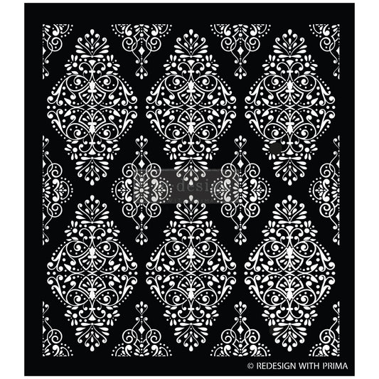 Diamond Flourish - Redesign Stencil - 17.25″x21″, design size 15.5″x17.3″- Laser cut on 16 mil Mylar