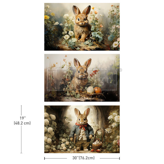 DREAMY BUNNIES - 19"  BY 30" BUNDLE OF 3