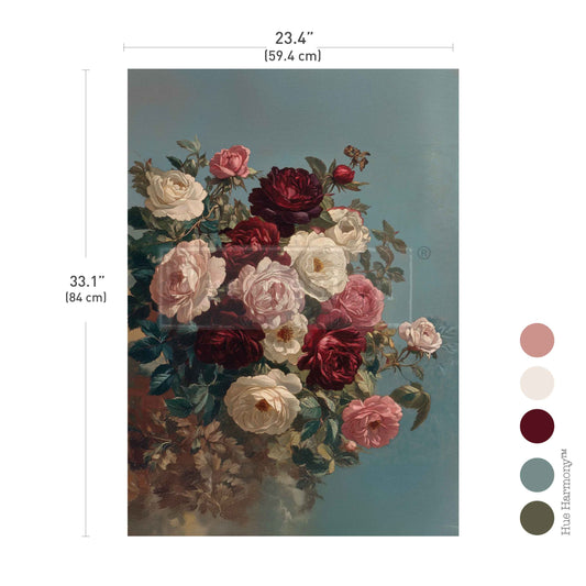 ETHEREAL ROSEBUSH - 1 sheet, 23.4″x33.1″ - A1 Decoupage Fiber