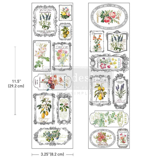 FLEUR DE FRAME -Luxe Transfers® – 2 sheets, 3.25″x11.5″