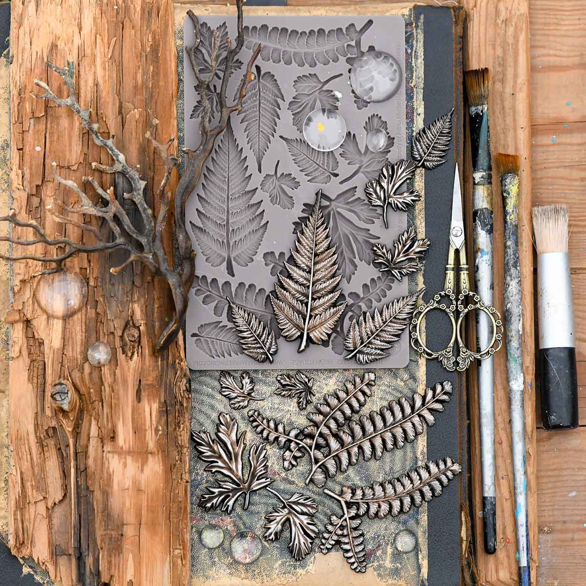 FRESH FOLIAGE - Finnabair Decor Moulds®  – 1 pc, 5″x8″x8mm