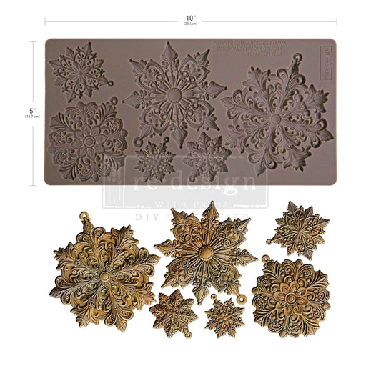 FROSTED SNOWFLAKE WONDERS -  Decor Moulds® – 1 pc, 5″x10″x8mm