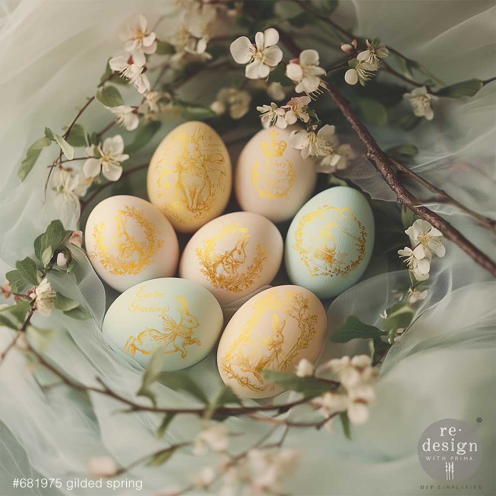 GILDED SPRING - H2O Transfers Single Sheet Gold – 1 sheet, 8.5″x11″