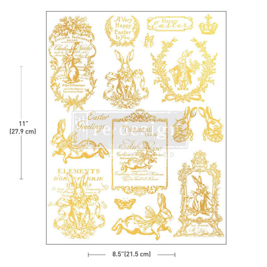 GILDED SPRING - H2O Transfers Single Sheet Gold – 1 sheet, 8.5″x11″