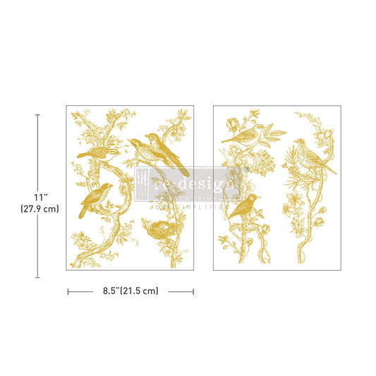 GOLDEN SERENADE -  MIDDY FOIL TRANSFERS ® KACHA  - 2 SHEETS, 8.5″x11″