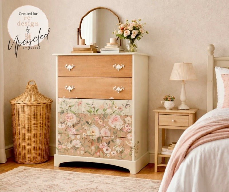 BLUSH HARMONY - DECOR TRANSFERS - TOTAL SHEET SIZE - 24″x35″, CUT INTO 4 SHEETS