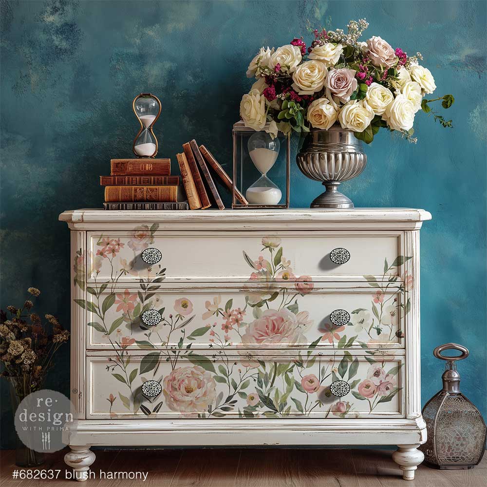 BLUSH HARMONY - DECOR TRANSFERS - TOTAL SHEET SIZE - 24″x35″, CUT INTO 4 SHEETS