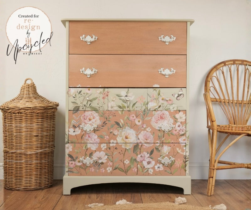 BLUSH HARMONY - DECOR TRANSFERS - TOTAL SHEET SIZE - 24″x35″, CUT INTO 4 SHEETS