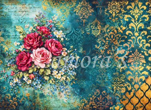 HEIRLOOM BLOOM - LAMORA'S DECOUPAGE TISSUE PAPER - 18LB  - 29 " BY 21"
