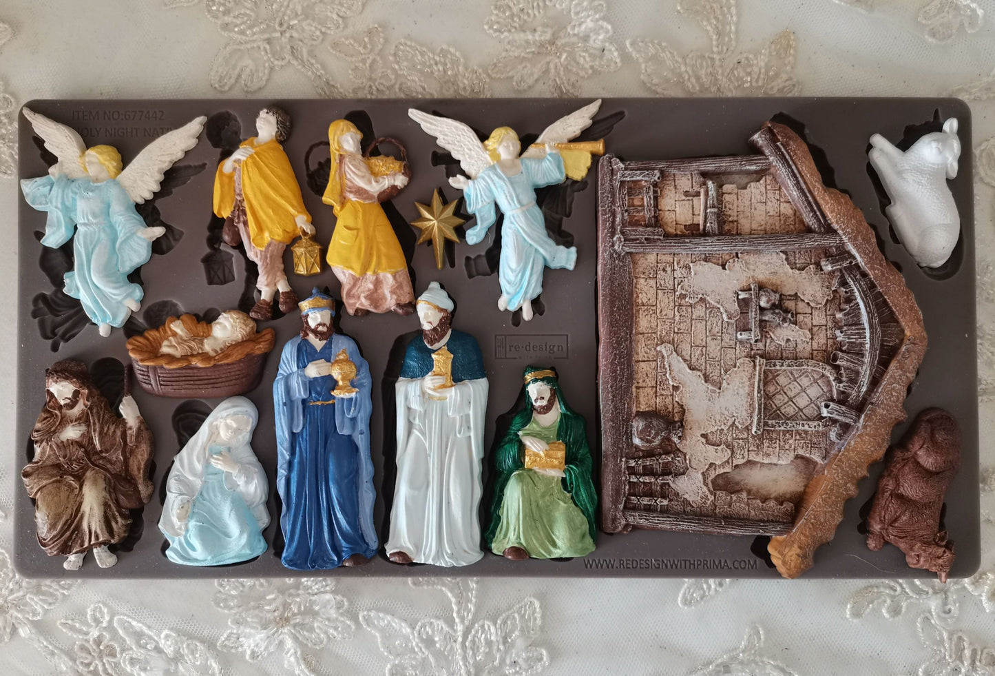HOLY NIGHT NATIVITY - Decor Moulds®  – 1 pc, 5″x10″x8mm