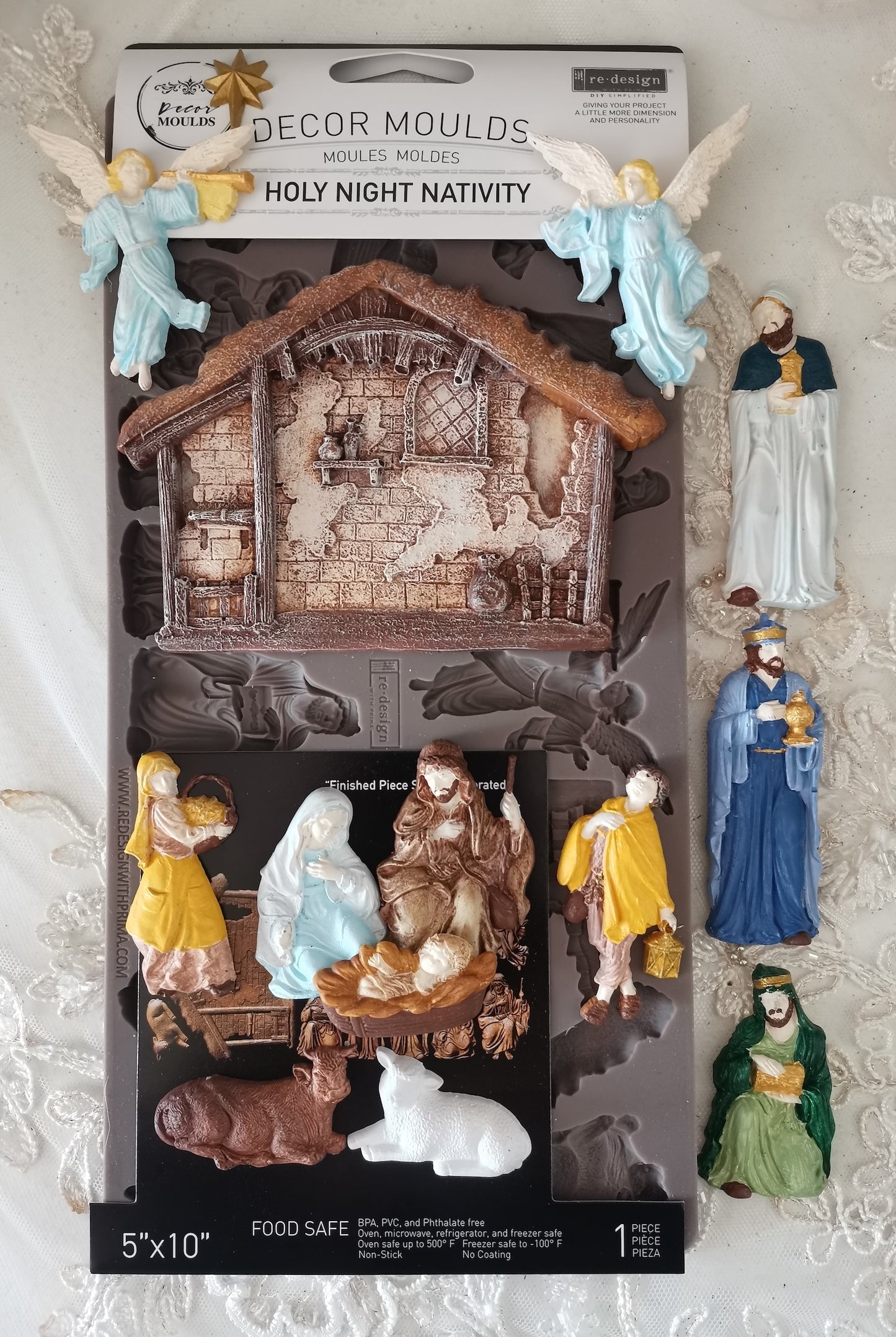 HOLY NIGHT NATIVITY - Decor Moulds®  – 1 pc, 5″x10″x8mm