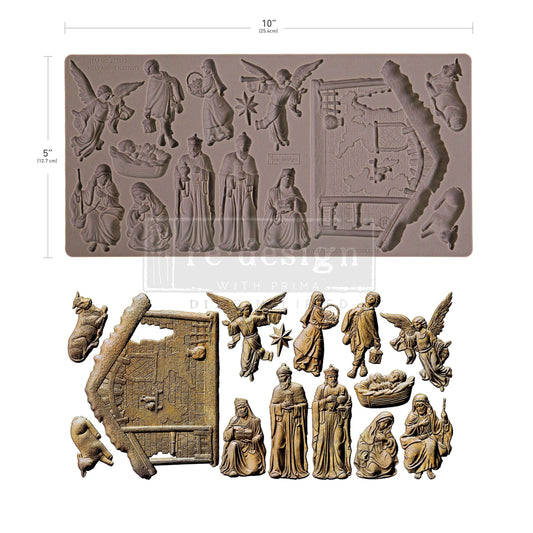 HOLY NIGHT NATIVITY - Decor Moulds®  – 1 pc, 5″x10″x8mm