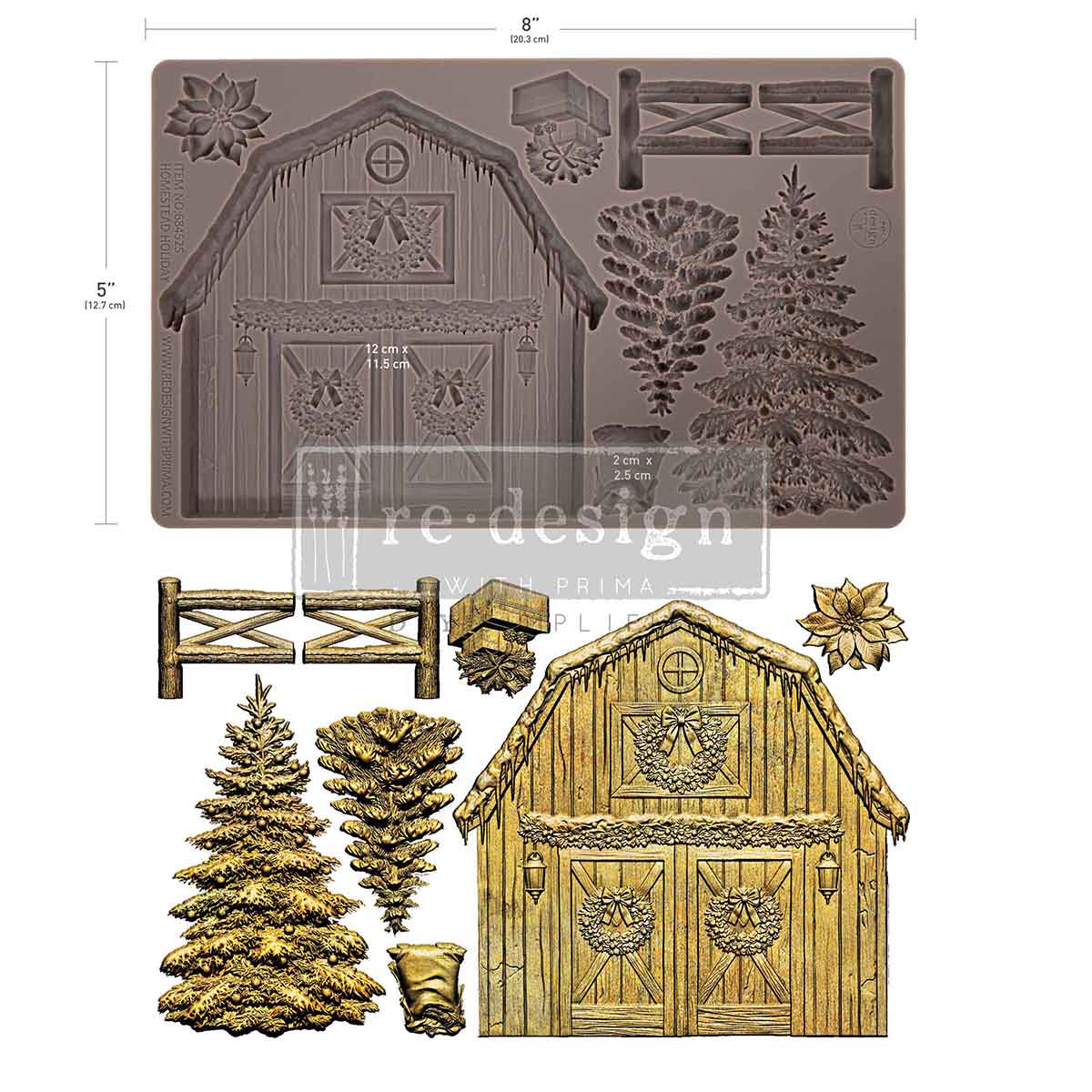 HOMESTEAD HOLIDAY - DECOR MOULDS  – 1 pc, 5″x8″x8mm