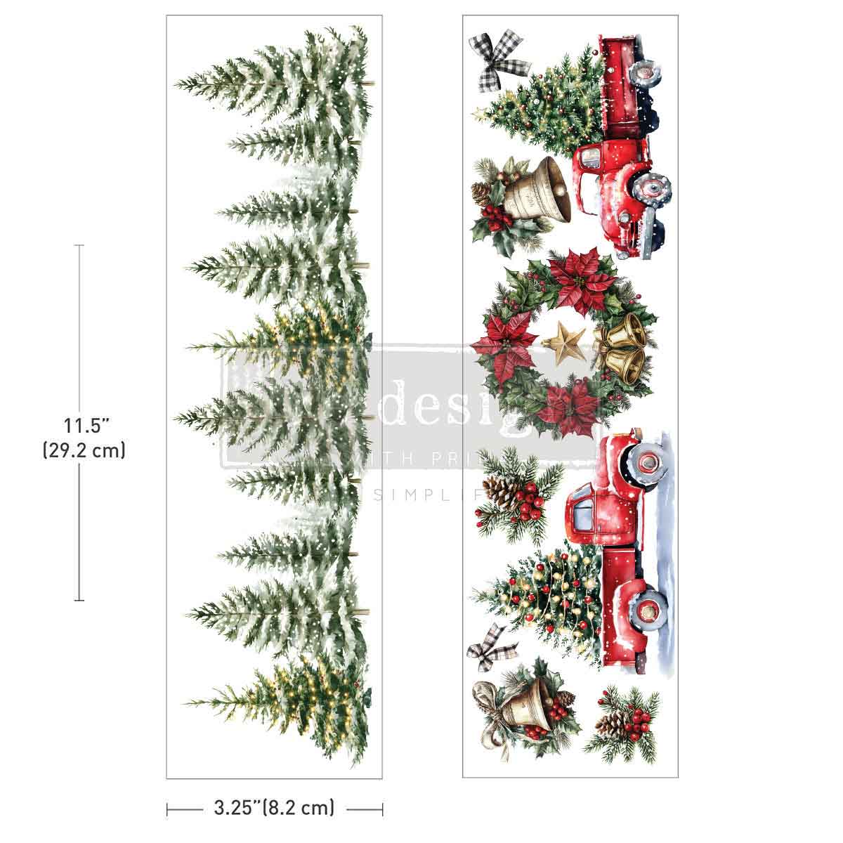 HOMETOWN HOLIDAY - LUXE TRANSFERS - 2 sheets, 3.25″x11.5″