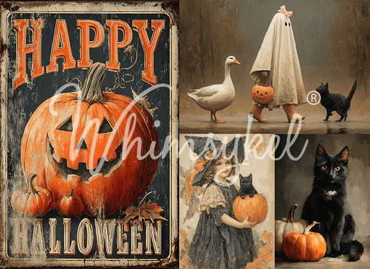 HAPPY HALLOWEEN - WHIMSYKEL DESIGNS - 18lb Decoupage Tissue Paper 21x29 in