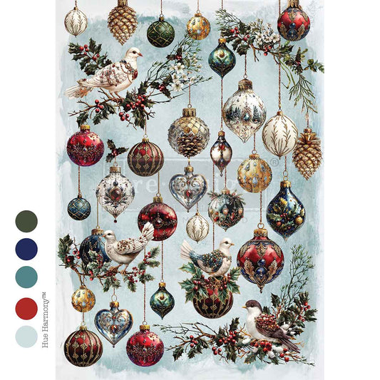 JEWEL OF THE SEASON-  A4 Decoupage – 1 sheet, 8.27″x11.69″