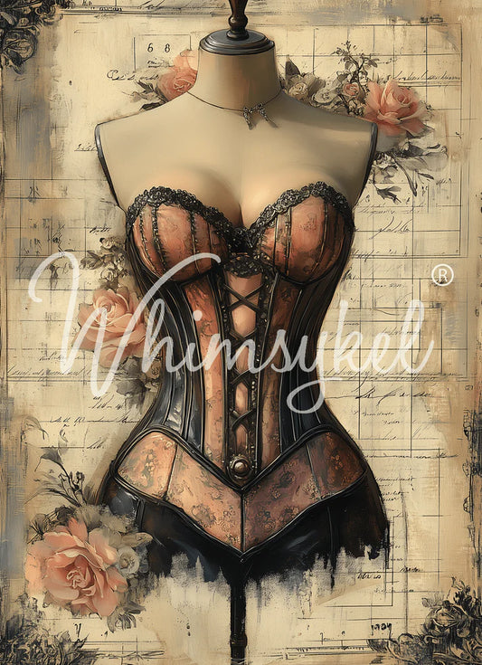 LACED IN TIME -  WHIMSYKEL DESIGNS - 21" BY 29" - 18 LB TISSUE PAPER