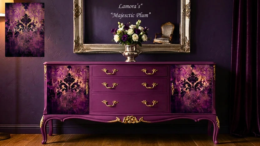 MAJESTIC PLUM - LAMORA'S DECOUPAGE TISSUE PAPER - 18LB - 21" BY 29"