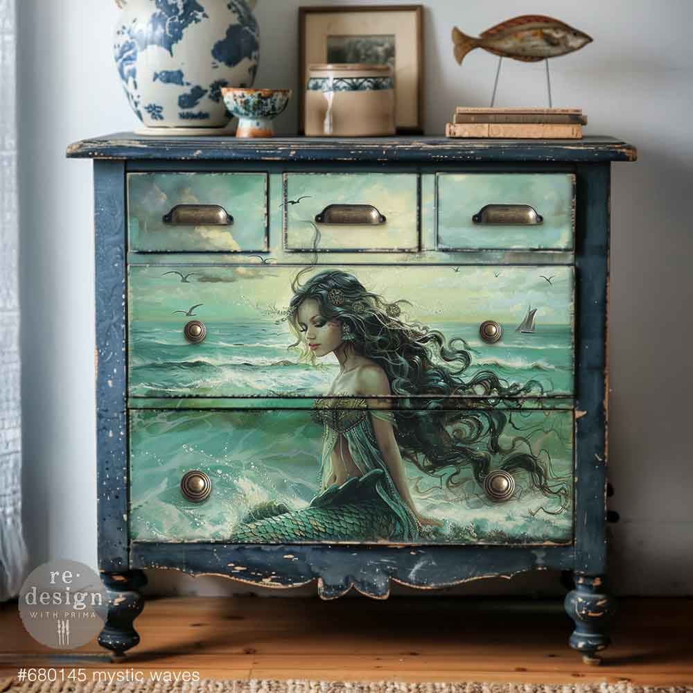 MYSTIC WAVES  – 1 sheet, 23.4″x33.1″ - A1 Decoupage Paper