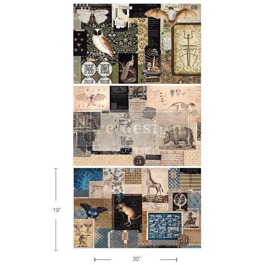 MYSTIC MANUSCRIPTS - 19×30 DECOUPAGE FIBRE  – 3 SHEET , 19.5″x30″