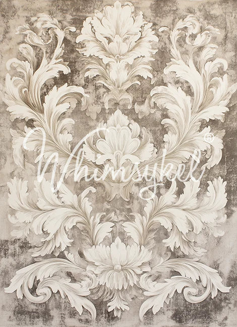 NEUTRAL BAROQUE - WHIMSYKEL DESIGNS - DECOUPAGE TISSUE PAPER - 21" BY 29"