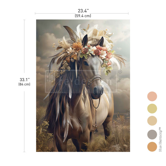 NOBLE STEED  – 1 sheet, 23.4″x33.1″ - A1 Decoupage Fiber