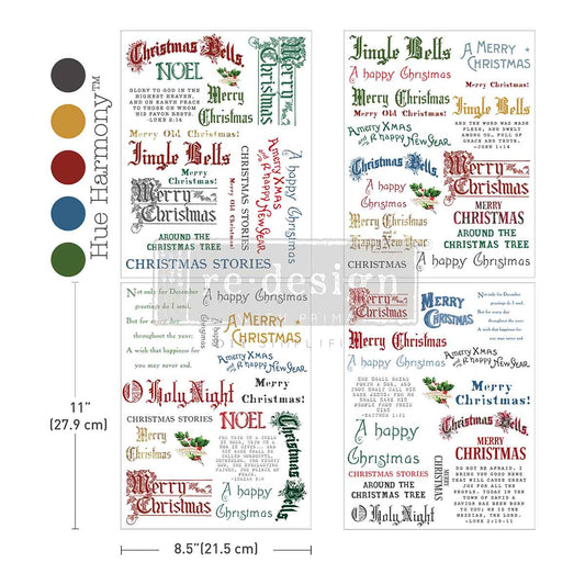 NOEL IN SCRIPT - MIDDY PLUS TRANSFERS - 3 SHEETS + 1 BONUS SHEET, 8..5" X 11"