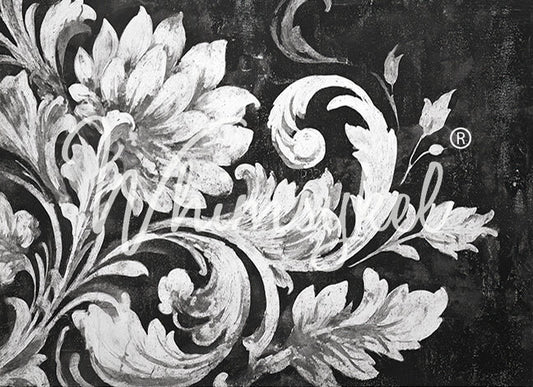 NOIR BROCADE - WHIMSYKEL DESIGNS - DECOUPAGE TISSUE PAPER - 29" BY 21" - 18 LB PAPER