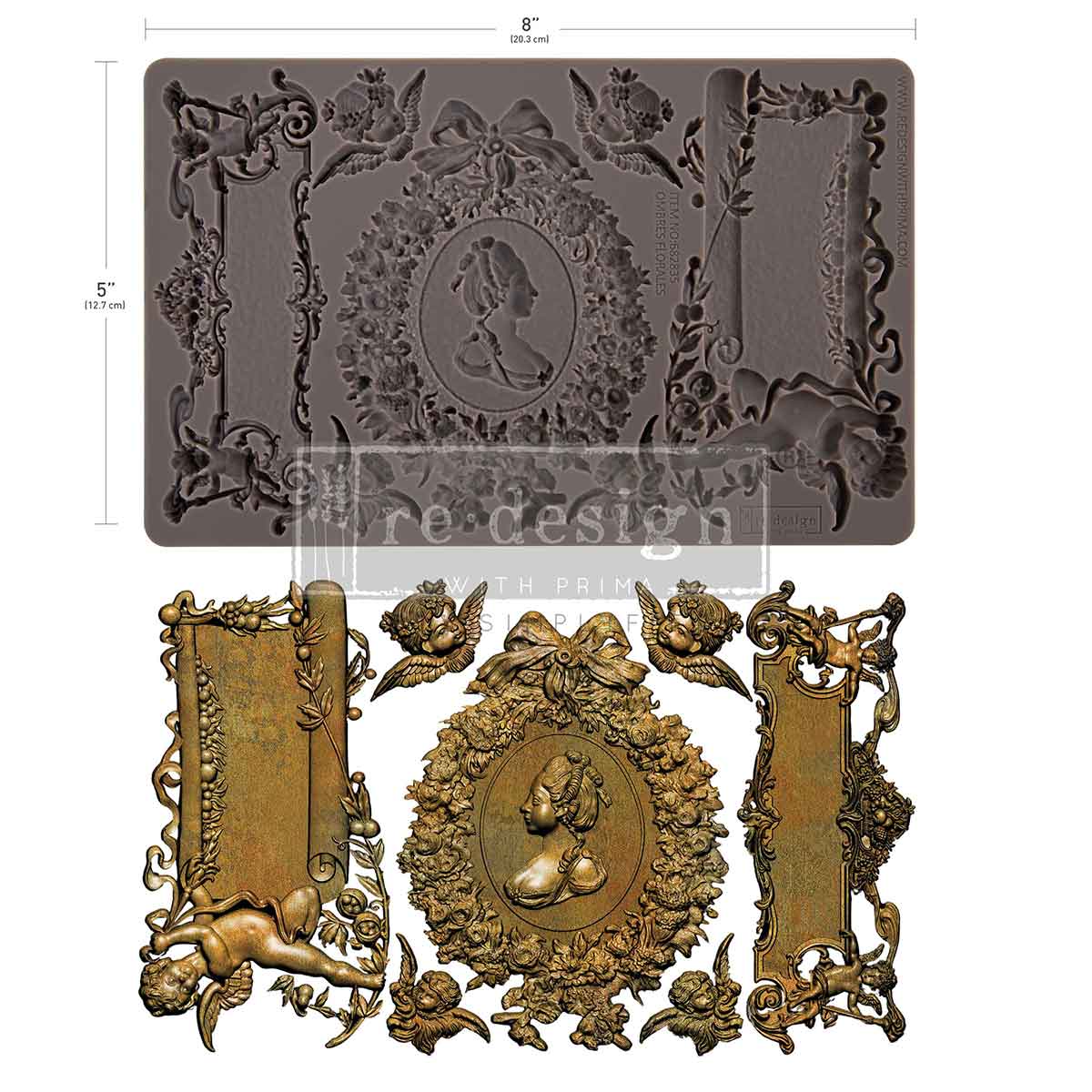 OMBRES FLORALES - DECOR MOULDS  – 1 PC , 5″x8″x8MM
