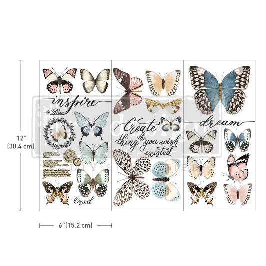 PAPILLON COLLECTION - SMALL TRANSFERS  -  3 sheets, 6″x12
