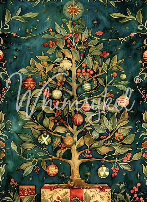 PEAR TREE - WHIMSYKEL DESIGNS - DECOUPAGE PAPER - 21" BY 29"