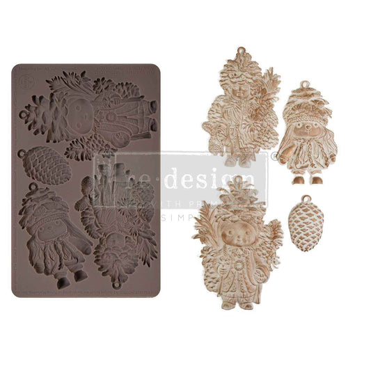 PINE CONE DOLLS - REDESIGN DECOR MOULDS - 1 pc, 5″x8″x8mm