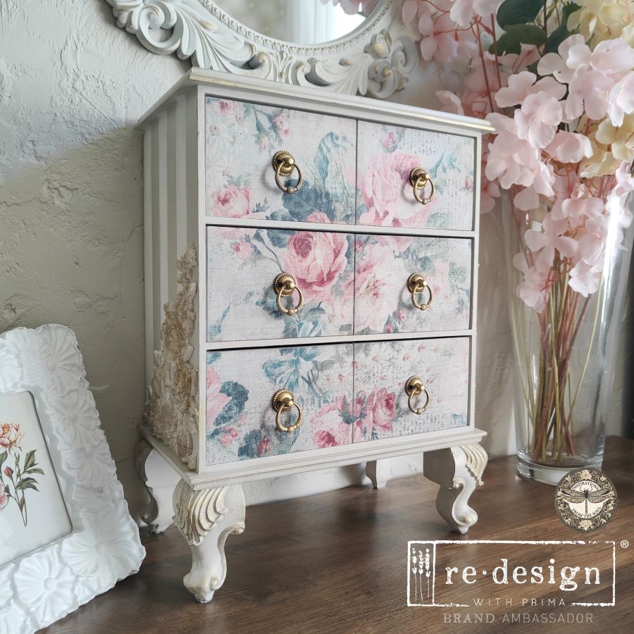 PINK BLOSSOM  BLISS - DOUBLE DELIGHT DECOUPAGE PAPER SET - TOTAL 2 SHEETS - 1 SHEET 19.5" X 30" ,+ 1 SHEET 11.7" X 16.5"
