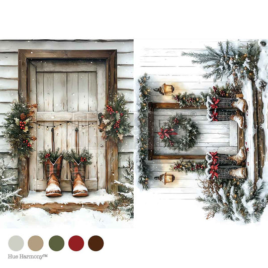 PLAID & PINE - A4 Decoupage -  1 sheet, 8.27″x11.69″