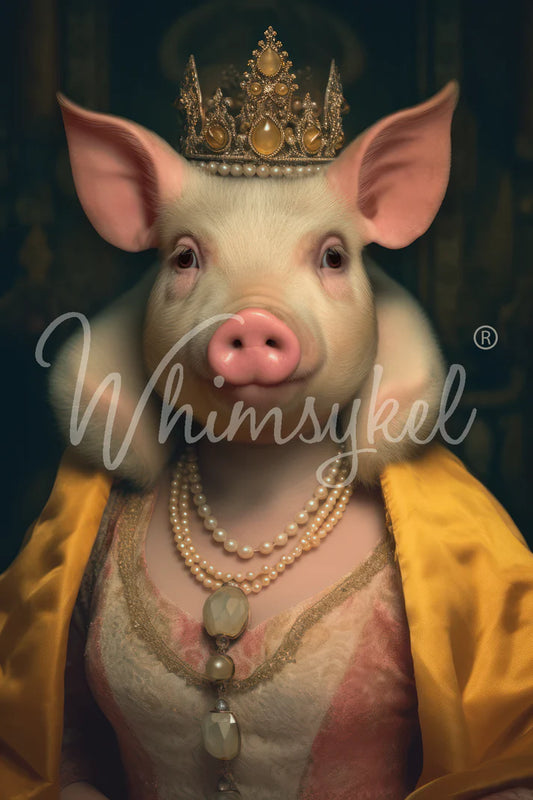 PRINCESS PORKINGTON - DECOUPAGE PAPER O- WHIMSYKEL DESIGNS - 21" BY 29" - 18 LB TISSUE PAPER