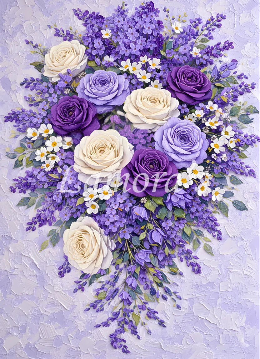 PURPLE ROSES - LAMORA'S DECOUPAGE TISSUE PAPER - 18LB - 21" BY 29"