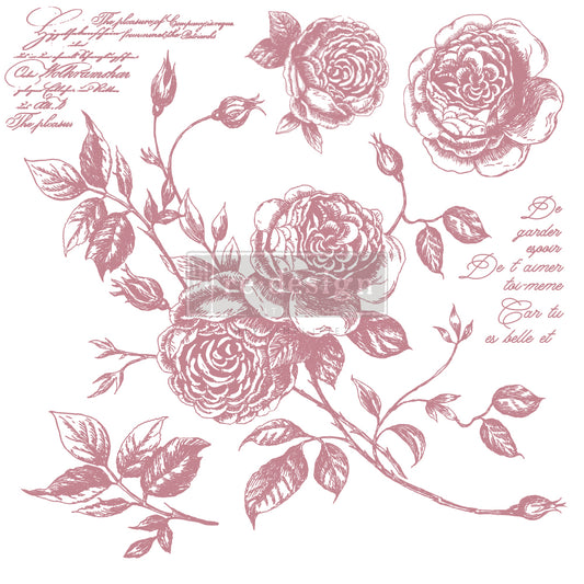 ROMANCE ROSES - REDESIGN DECOR STAMP - 12" BY 12" ( 6 PCS)