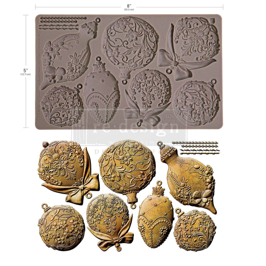 SHIMMERING HOLIDAY ORNAMENTS - Decor Moulds®  – 1 pc, 5″x8″x8mm