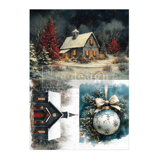 SILENT TIMBER MEMOIRS - A4 DECOUPAGE FIBRE PACK – 2 sheets, 8.3″x11.7″ each