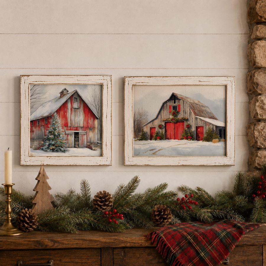 SNOWY VILLAGE CHARM - A3 DECOUPAGE FIBRE PK  – 2 sheets, 11.7″x16.5″