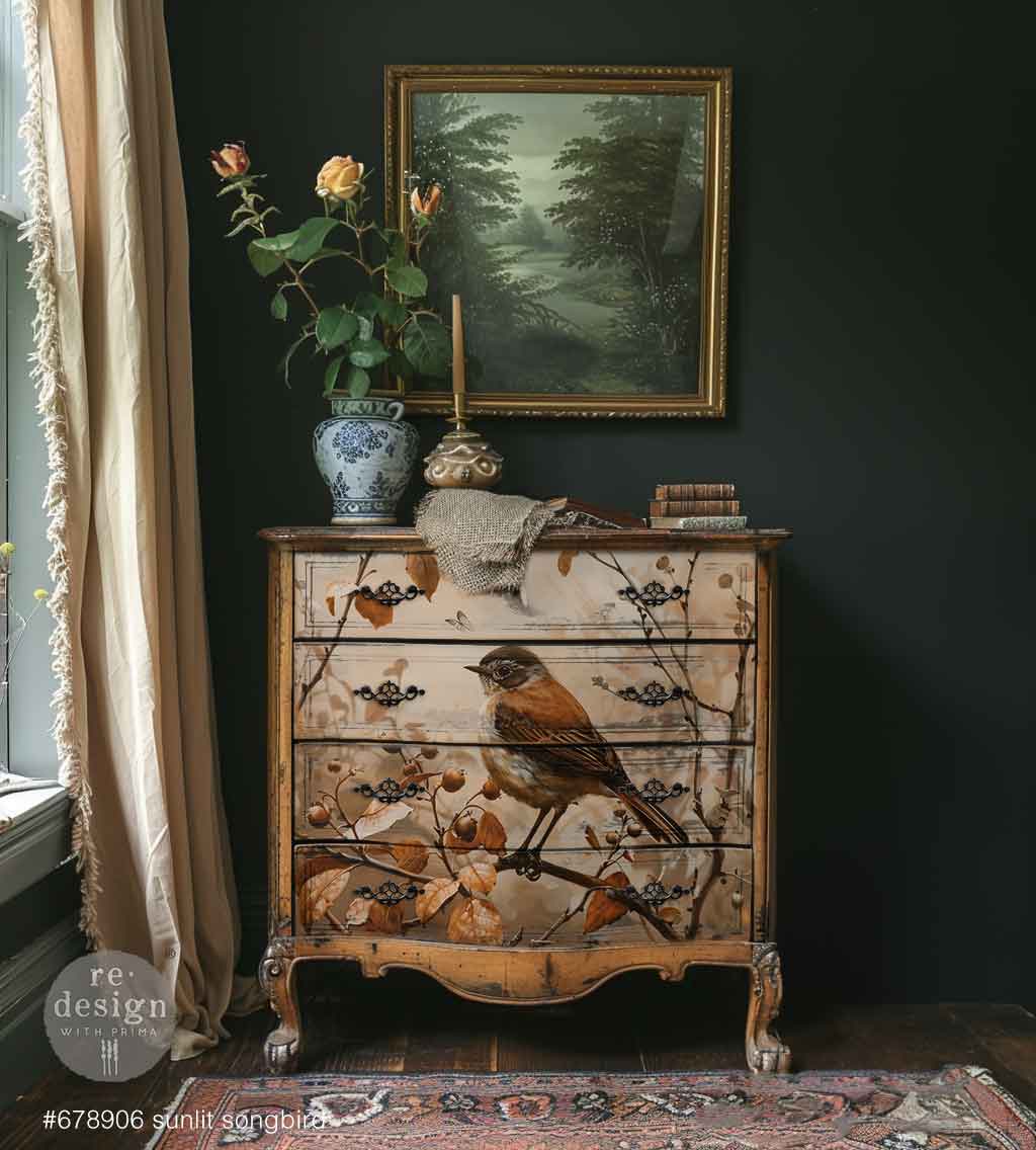 SUNLIT SONGBIRD  – 1 sheet, 23.4″x33.1″ - A1 Decoupage Fiber