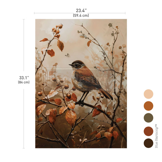 SUNLIT SONGBIRD  – 1 sheet, 23.4″x33.1″ - A1 Decoupage Fiber