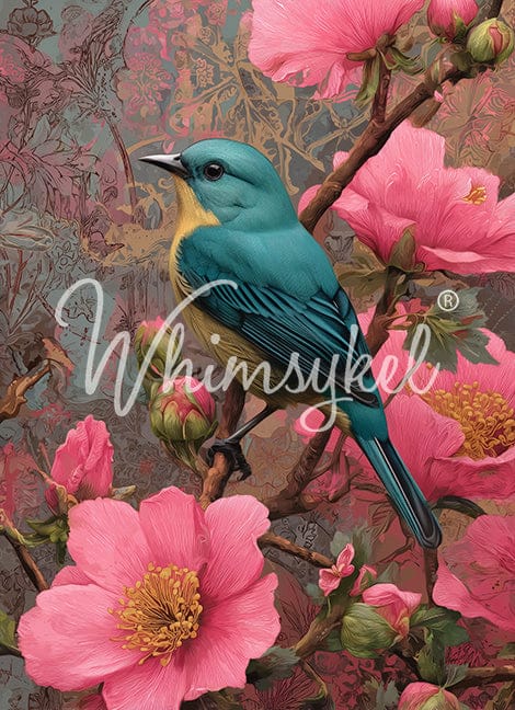 SONGBIRD BLOOMS - DECOUPAGE TISSUE PAPER - 18LB - 21" BY 29"