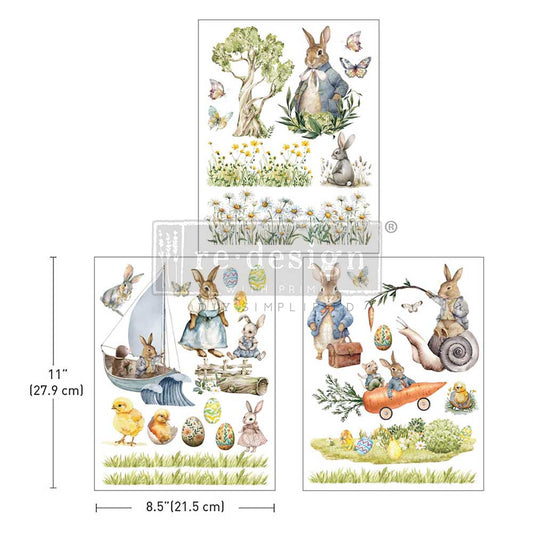 BUNNY TRAILS - MIDDY TRANSFER  – 3 SHEETS, 8.5″x11″